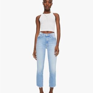 Mother light blue Insider Crop Step Fray high waisted ankle jeans - 24 W 26 L